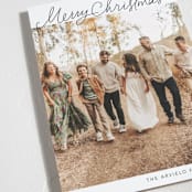 "Scripted Christmas" - Holiday Cards in Snow by Angie Gubler Design - Detail