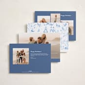 "12 Days of Christmas Toile" - Holiday Cards in Ice by Teju Reval - Back of Card Options