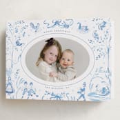 "12 Days of Christmas Toile" - Holiday Cards in Ice by Teju Reval - Folded Card