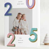 "Modern Year" - Holiday Cards in Candy by Kelly Watkins - Folded Card