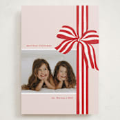 "ribbon wrapped" - Holiday Cards in Poinsettia by Angela Marzuki - Front