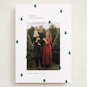 "Scattered Trees" - Holiday Cards in Cotton by Michelle Taylor - Front