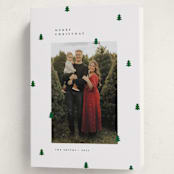 "Scattered Trees" - Holiday Cards in Cotton by Michelle Taylor - Folded Card
