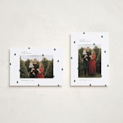"Scattered Trees" - Holiday Cards in Cotton by Michelle Taylor - Photo Orientation Options