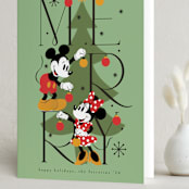 "Disney's Mickey Mouse Merry & Bright" - Holiday Cards in Elf Shoes by Ana de Sousa - Folded Card