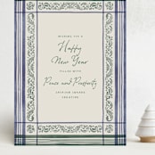 "Holiday Linen" - Holiday Cards in Marine by Chris Griffith - Front