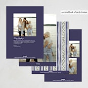 "Holiday Linen" - Holiday Cards in Marine by Chris Griffith - Back of Card Options
