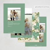 "floral" - Holiday Cards in Turquoise by Phrosné Barwood - Back of Card Options