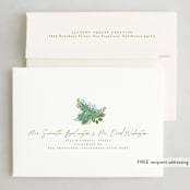 "floral" - Holiday Cards in Turquoise by Phrosné Barwood - FREE Recipient Addressing