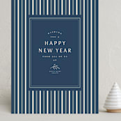 "Striped Season" - Holiday Cards in Juniper Berry by Amy Kross - Front