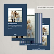 "Striped Season" - Holiday Cards in Juniper Berry by Amy Kross - Back of Card Options