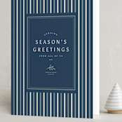 "Striped Season" - Holiday Cards in Juniper Berry by Amy Kross - Folded Card