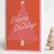 "retro tree" - Holiday Cards in Cotton Candy by Morgan Kendall - Folded Card