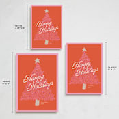 "retro tree" - Holiday Cards in Cotton Candy by Morgan Kendall - Formats Available