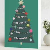 "a very fun tree" - Holiday Cards in Garland by Lori Wemple - Folded Card