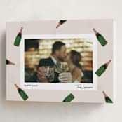 "Popping Bottles" - Holiday Cards in Eggnog by Shari Margolin - Folded Card