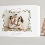 "Ribbonly Frame" - Holiday Cards in Blush by Itsy Belle Studio - Folded Card