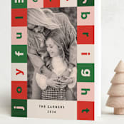 "Cubes" - Holiday Cards in Cream by Iveta Angelova - Folded Card