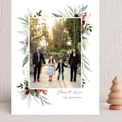 "Nature & Blessings" - Holiday Cards in Crimson by Susan Moyal - Front