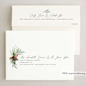 "Nature & Blessings" - Holiday Cards in Crimson by Susan Moyal - FREE Recipient Addressing