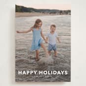 "Simple Type" - Holiday Cards in Linen by Angela Thompson - Front