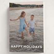 "Simple Type" - Holiday Cards in Linen by Angela Thompson - Folded Card