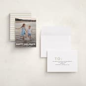 "Simple Type" - Holiday Cards in Linen by Angela Thompson - Assembled