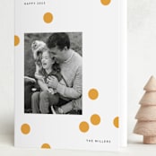 "Happy Dots" - Holiday Cards in Sunny by Sumak Studio - Folded Card