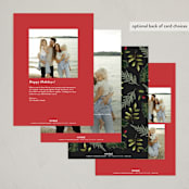 "Bold Ornament" - Holiday Cards in Poinsettia by Oma N. Ramkhelawan - Back of Card Options