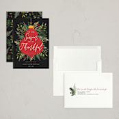 "Bold Ornament" - Holiday Cards in Poinsettia by Oma N. Ramkhelawan - Assembled