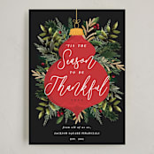 "Bold Ornament" - Holiday Cards in Poinsettia by Oma N. Ramkhelawan - Full Design