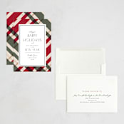 "Plaid Suit Holiday" - Holiday Cards in Berry by Chris Griffith - Assembled