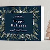 "Holiday Botanical" - Holiday Cards in Blue Spruce by Susan Moyal - Folded Card