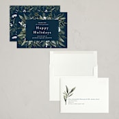 "Holiday Botanical" - Holiday Cards in Blue Spruce by Susan Moyal - Assembled