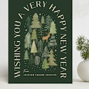 "Winter Forest" - Holiday Cards in Juniper by Creo Study - Front
