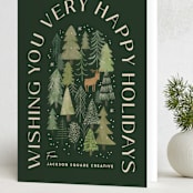 "Winter Forest" - Holiday Cards in Juniper by Creo Study - Folded Card