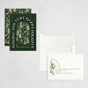 "Winter Forest" - Holiday Cards in Juniper by Creo Study - Assembled