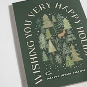 "Winter Forest" - Holiday Cards in Juniper by Creo Study - Detail
