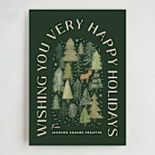 "Winter Forest" - Holiday Cards in Juniper by Creo Study - Full Design
