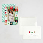 "Disney's Mickey Mouse Holiday Border" - Holiday Cards in Teal by Annie Holmquist - Assembled