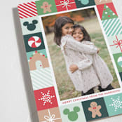 "Disney's Mickey Mouse Holiday Border" - Holiday Cards in Teal by Annie Holmquist - Detail