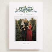 "Greenery Swag" - Holiday Cards in Blue Jay by Everett Paper Goods - Front