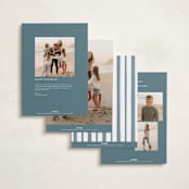 "Greenery Swag" - Holiday Cards in Blue Jay by Everett Paper Goods - Back of Card Options