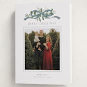 "Greenery Swag" - Holiday Cards in Blue Jay by Everett Paper Goods - Folded Card