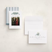 "Greenery Swag" - Holiday Cards in Blue Jay by Everett Paper Goods - Assembled