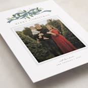 "Greenery Swag" - Holiday Cards in Blue Jay by Everett Paper Goods - Detail
