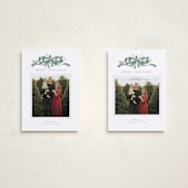 "Greenery Swag" - Holiday Cards in Blue Jay by Everett Paper Goods - Photo Orientation Options
