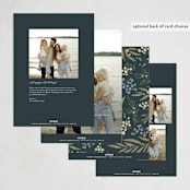 "Mistletoe + Holly" - Holiday Cards in Juniper by Wildfield Paper Co - Back of Card Options