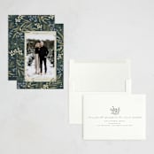 "Mistletoe + Holly" - Holiday Cards in Juniper by Wildfield Paper Co - Assembled
