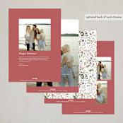 "Wonderland Floral" - Holiday Cards in Berry by Kelly Ventura - Back of Card Options